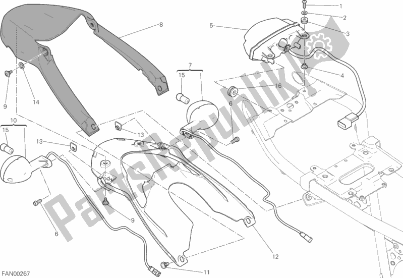 All parts for the Taillight of the Ducati Scrambler Street Classic Thailand 803 2018